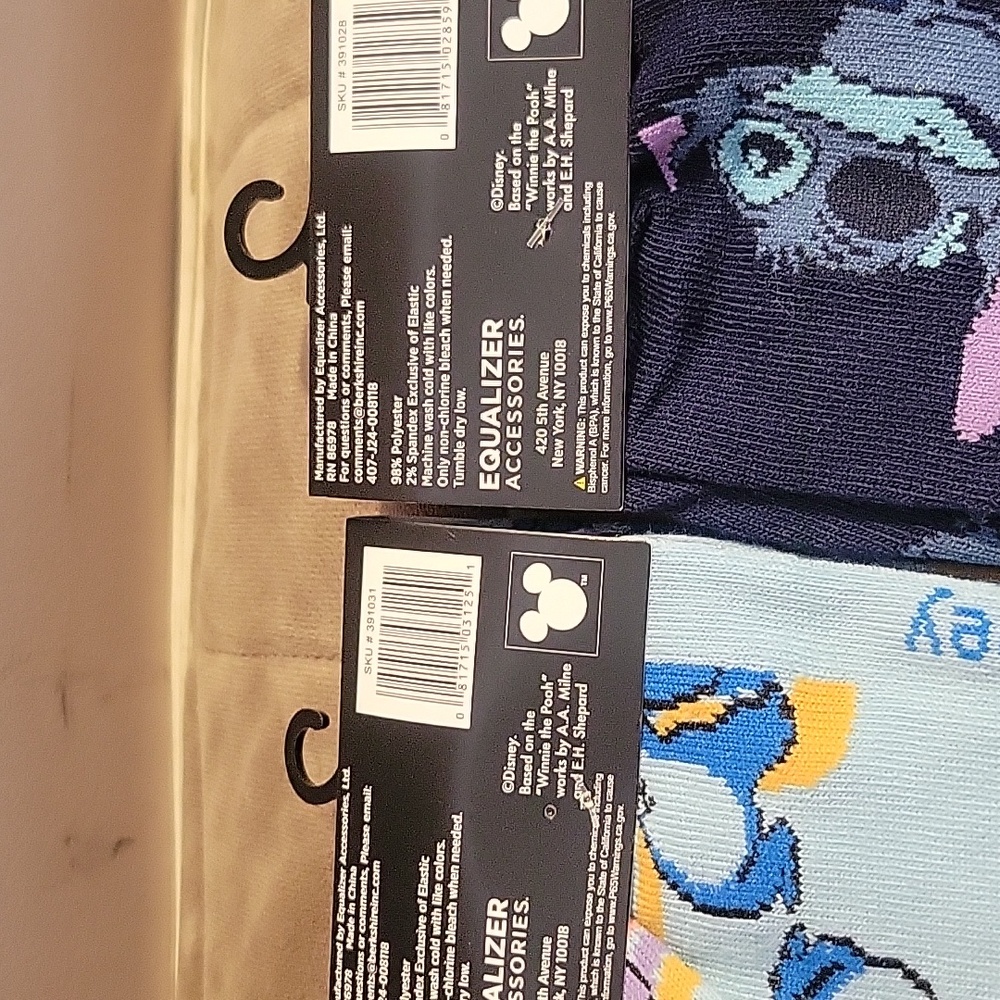NWT Disney's Stitch unisex  Crew Socks - Blue and Navy - Picture 3 of 3